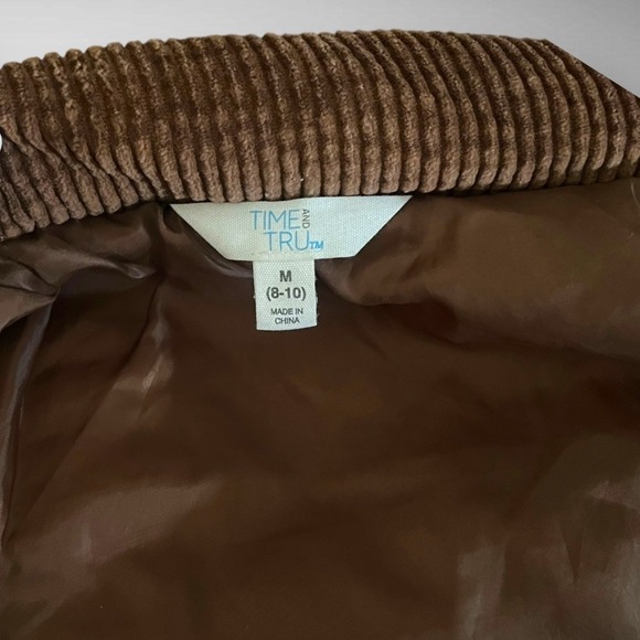 TIME AND TRU Brown Mixed Media Puffer Jacket Medium | EUC - Picture 7 of 8